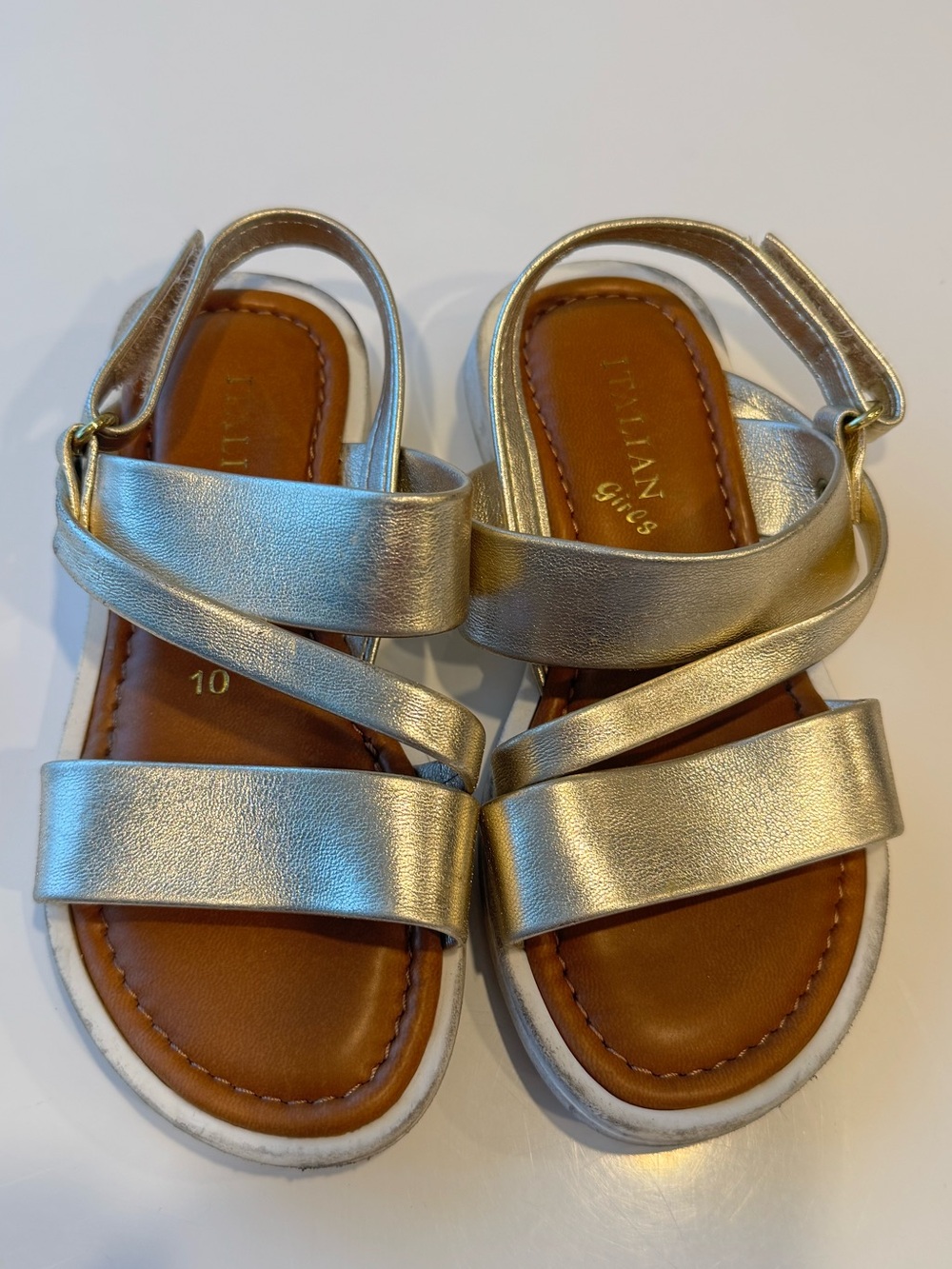 Girls Metallic Silver Cross-Strap Sandals - Trendy Comfort